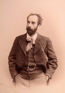 Porträtt av konstnären Isaac Ilitch (Isaak Ilyich) Levitan (1861-1900). Albumin foto av Anonymous Anonymous
