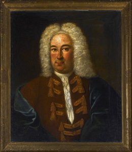 Porträtt av kompositören Georg Friedrich Handel (Haendel) (1685-1759), Anonym. Olja på duk, storlek: 76x64 av Anonymous Anonymous
