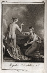 Psyche tiggeri. Gravyr från 1819 i "Lettres a Emilie sur la mythologie" av Charles Albert Demoustier (1760-1801). Privat samling. av Anonymous Anonymous