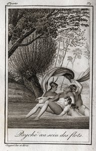 Psyket i vågorna. Gravyr från 1819 i "Lettres a Emilie sur la mythologie" av Charles Albert Demoustier (1760-1801). Privat samling. av Anonymous Anonymous