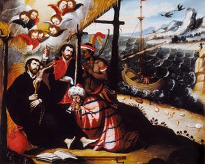 ""Representation of Saint Francois Xavier (1506-1552), Jesuit Missionary Co-grundare av Company Of Jesus och beskyddare av Missions"" Anonym målning. av Anonymous Anonymous