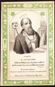 Representation av Saint Anselm Pious bild. Vykort. Början av 1900-talet. Privat samling av Anonymous Anonymous