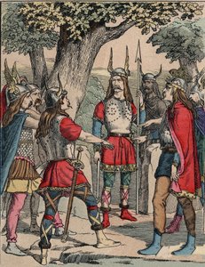 Representation av Vercingetorix (ca. 80-c. 46 f.Kr.) krigare och gallisk ledare för Arvernes-stammen utvald av sitt folk för att leda kriget mot romarna” (Porträtt av Vercingetorix (82 f.Kr.-46 f.Kr.) hövding för Arverni-stammen, utvalt av sitt folk att le av Anonymous Anonymous