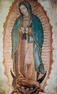 Representation av Jungfrun av Guadalupe, skyddshelgon för Mexiko Prints.