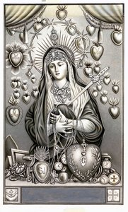 Representation av Jungfrun av smärta, mater dolorosa from bild. Debut av 1900-talets privatsamling av Anonymous Anonymous