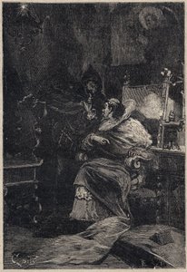 Rodrigo Borgia och Ascanio Maria Sforza Visconti (1455-1505) - gravyr från 