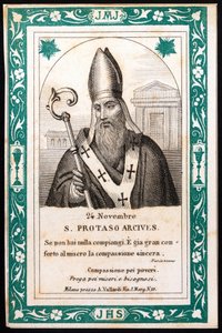 Saint protais, eveque av Milan from bild. Vykort. Början av 1900-talet. Privat samling av Anonymous Anonymous