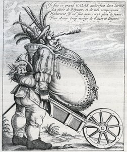 Satir mot Matthias Gallas (1584-1647) general för den kejserliga armén under trettioåriga kriget, efter hans pensionering 1636. Gravyr från 1600-talet. Privat samling. av Anonymous Anonymous