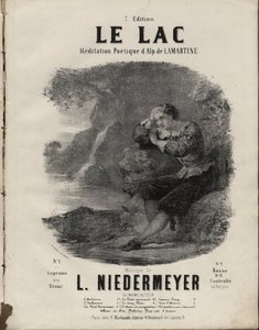 Noter till "" Le Lac "" Meditation Poetique av Alphonse de Lamartine, musik av Abraham, Louis Niedermeyer Private Collection. av Anonymous Anonymous