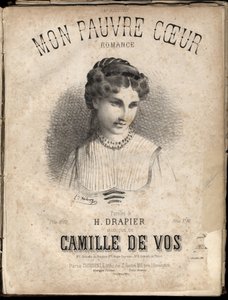Noter till "" My poor heart "" texter av H. Drapier musik av Camille de Vos. Privat samling. av Anonymous Anonymous