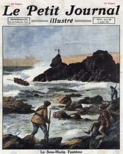 Sinn feiners (sinn-feiners), medlemmar av den irländska republikanska arméns (IRA) politiska gren i Irland, går ombord på båtar för att närma sig ubåtar från USA och förser i hemlighet Irland med vapen och ammunition. Illustration tagen från "" Le petit av Anonymous Anonymous