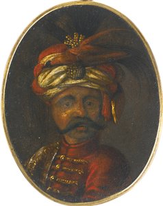 Soliman II - Suleiman II (1642-1691), Sultan av det osmanska riket - Anonym - Andra hälften av 1600-talet. - Gouache på trä - 12x8,4 - Privat samling av Anonymous Anonymous
