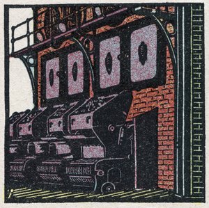 Ånggeneratorer: pannbatteri. Anonym illustration från 1925. Privat samling. av Anonymous Anonymous