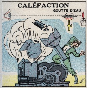 Ånggeneratorer: explosion av en panna orsakad av förkalkning. Anonym illustration från 1925. Privat samling. av Anonymous Anonymous