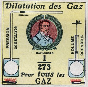 Temperatur och expansion: gasexpansion studerad av Louis-Joseph Gay-Lussac (Louis Joseph Gay Lussac) (1778-1850). Anonym illustration från 1925. Privat samling. av Anonymous Anonymous