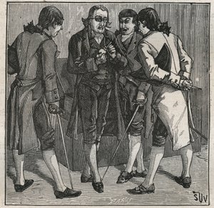 Test av den bresilianska falska diamanten av John Mawe (1764-1829) brittisk mineralog. Gravyr från 1885 i "" Les arts et metiers illustres"" av Adolphe BITARD. av Anonymous Anonymous