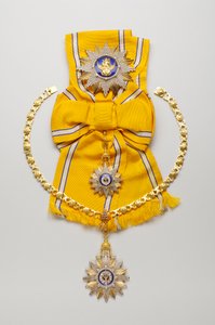 Thailand - Order of Rajamitrabbhorn: komplett set - plakett, märke och hänge, mitten av 1900-talet av Anonymous Anonymous