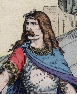 Den galliske hövdingen Vercingetorix (72-46 f.Kr.) - gravyr av Anonymous Anonymous