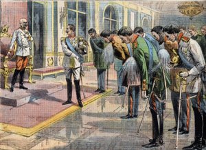 Jubileet av Francois Joseph I (1830-1916), Österrikes kejsare. Gravyr från tidningen "" Le Petité Parisien"" av Anonymous Anonymous