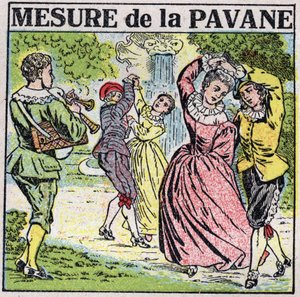 Konsten att ljuda: mäta pavane (dans). Anonym illustration från 1925. Privat samling. av Anonymous Anonymous