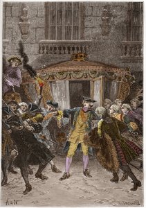 Damiens attack (januari 1757) - (Robert-Francois Damier av Anonymous Anonymous
