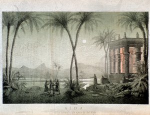 Nilens stränder. Illustration till akt III av Aida, opera av Giuseppe Verdi av Anonymous Anonymous