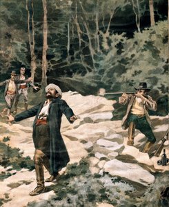 Briganden Luciano Fioravanti, dödad av italienska carabinieri i Maremma-regionen (gravyr av Anonymous Anonymous