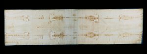 Turins heliga hölje (eller hölje eller sacra sindone), linnelakan som visar spår (förmodligen Kristi) av tortyr av en kropp. Kungliga kapellet i Cathedrale Saint John the Baptist i Turin, Italien. - The Holy Shroud of Turin (sacra sindone), gammal linje
