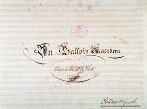 Titelsidan för den första upplagan av musiken av Un ballo in maschera, opera av Giuseppe Verdi av Anonymous Anonymous