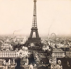 Universal Exposition of 1900 - Exposition Universelle de 1900 i Paris: Panoramautsikt över Champs de Mars - privat samling av Anonymous Anonymous