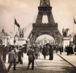 Universal Exposition of 1900 - Exposition Universelle de 1900 i Paris: Vy tagen på Champs de Mars - privat samling av Anonymous Anonymous