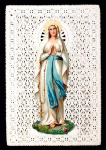 Jungfru Maria from bild. Decoupage kromolitografi. av Anonymous Anonymous