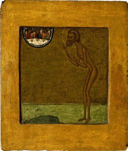 Basil den välsignade, slutet av 1500-talet. av Anonymous Russian icon painter