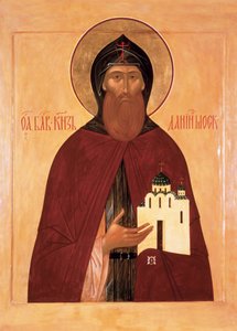 Sankt Daniel av Moskva av Anonymous Russian icon painter