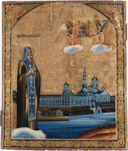 Saint Nilus of Lake Seliger, 1800-talet av Anonymous Russian icon painter