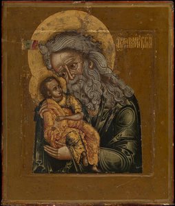 Simeon gudsmottagaren, 1800 av Anonymous Russian icon painter
