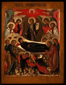 The Dormition of the Jungfru, 1640-talet av Anonymous Russian icon painter