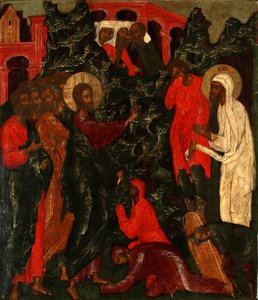 The Raising of Lazarus, 1660-talet av Anonymous Russian icon painter