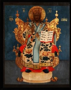 Frälsaren på tronen, 1700-talet av Anonymous Russian icon painter