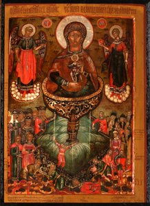 Theotokos livgivande vår, 1686 av Anonymous Russian icon painter
