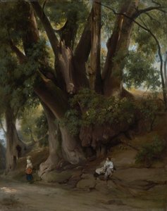 Italian Treescape (Road at Albano) av Anselm Feuerbach