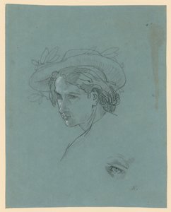 En ung mans huvud med hatt av Anselm Feuerbach