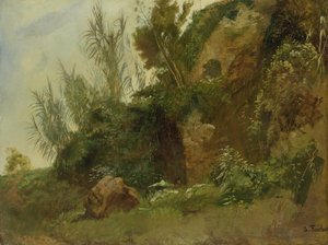 Landskapsstudie vid Baths of Caracalla av Anselm Feuerbach