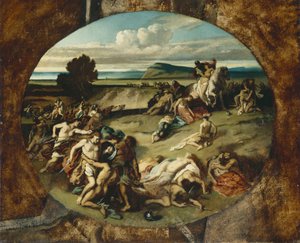 Slaget vid Amazonerna, 1857 av Anselm Feuerbach