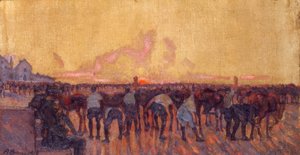 Versorgung der Pferde von Anselmo Bucci