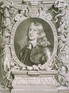 Fredrik Wilhelm (1620-88) kurfurste av Brandenburg, från "Portraits des Hommes Illustres", graverat av Petrus de Iode, publicerat 1706.