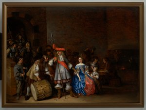 Guardroom Scene (olja på panel) av Anthonie (1601 73) Palamedesz