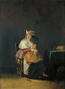 Die fünf Sinne: Geschmack, eine Frau stillt ihr Kind