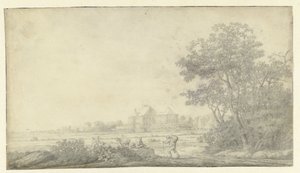 Vy över Huis ter Nieuburch, Rijswijk, sett från öst av Anthonie Jansz. van der Croos