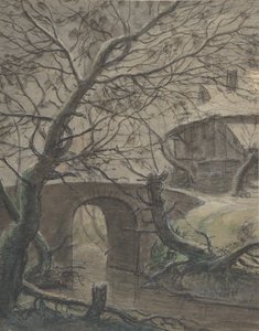 Ett hus nära en bro, 1600-talet. av Anthonie Waterloo